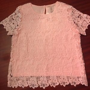 Philosophy Cloud Pink lace top large